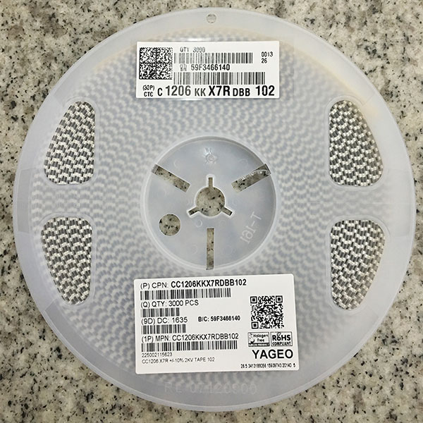 国巨高压电容1206102K2KV
